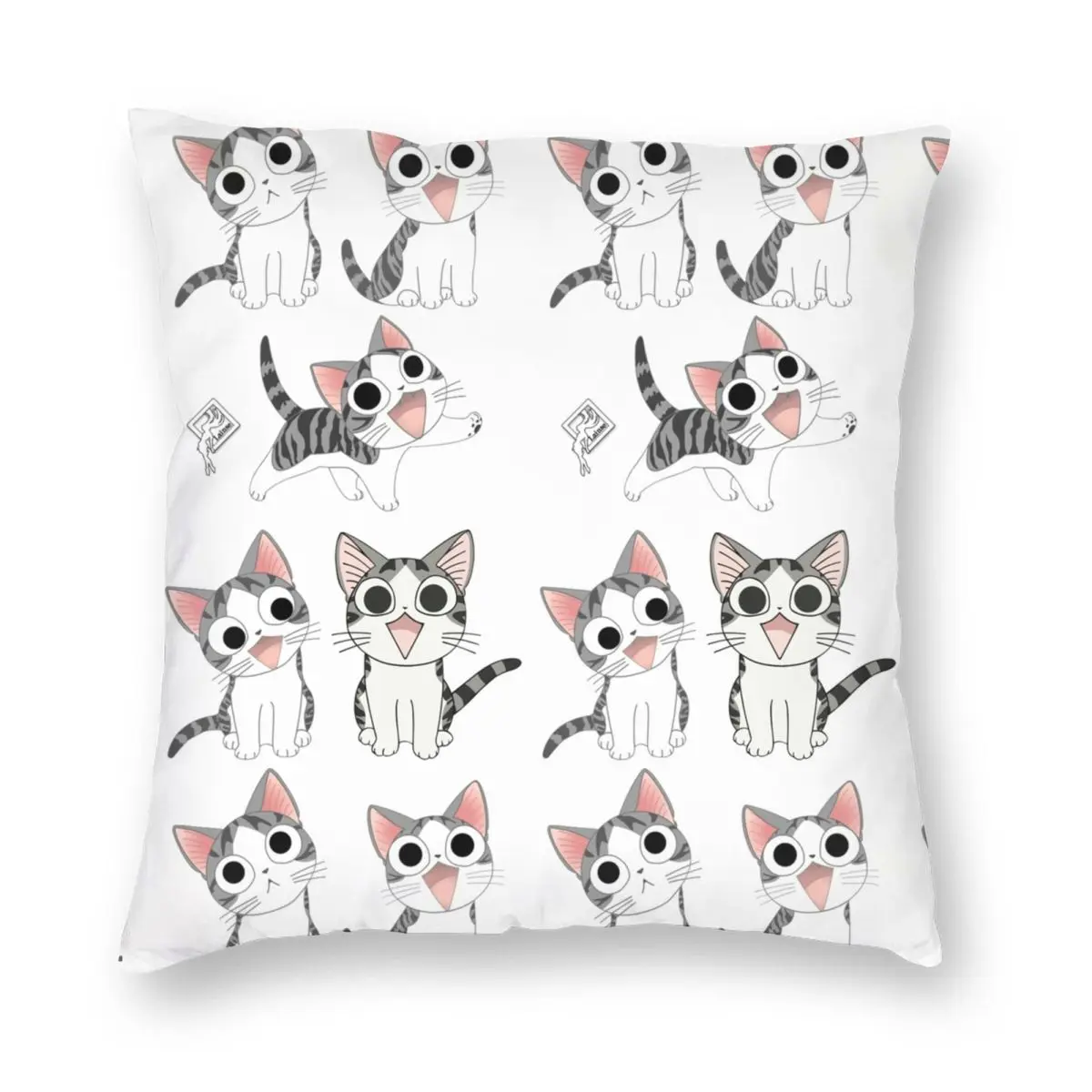

Cute Kawaii Cats Cat Pattern Pillowcase Soft Fabric Cushion Cover Gift Pillow Case Cover Home Square 45X45cm