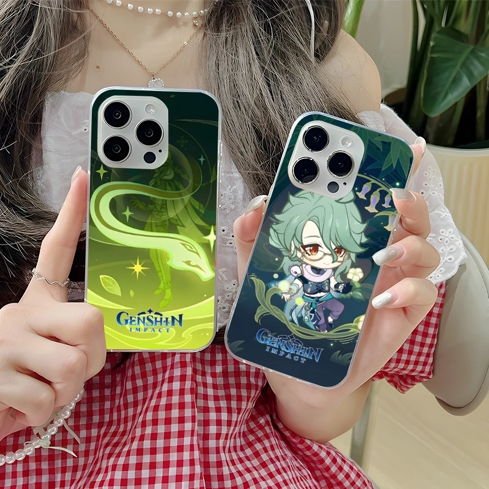 Чехол для мобильного телефона Genshin Impact Baizhu iPhone 16 15 14 13 12 11 X XR XS 8 Pro Max Plus Mini