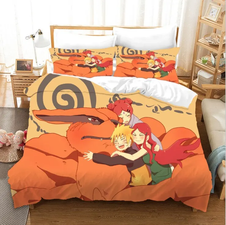 

Bedding Set Double Twin Full Queen King Adult Kids Bedclothes Quilt Cover Sasuke Uchiha Uzumaki Narutos Duvet Cover Pillowcase