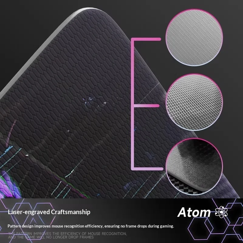 Фото Стеклянный коврик для мыши ATOM TRANSFER, гладкий и быстрый, устойчивый к загрязнениям и прочный, с покрытием, для TTK APEX CSGO, подарки для ПК №2