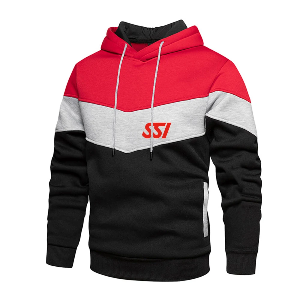 

Scuba Diving Dive SSI 2023 New Men Spring and Autumn Fashion Sporting Brand Fashion Leisure Three Color Patchwork Hoodie