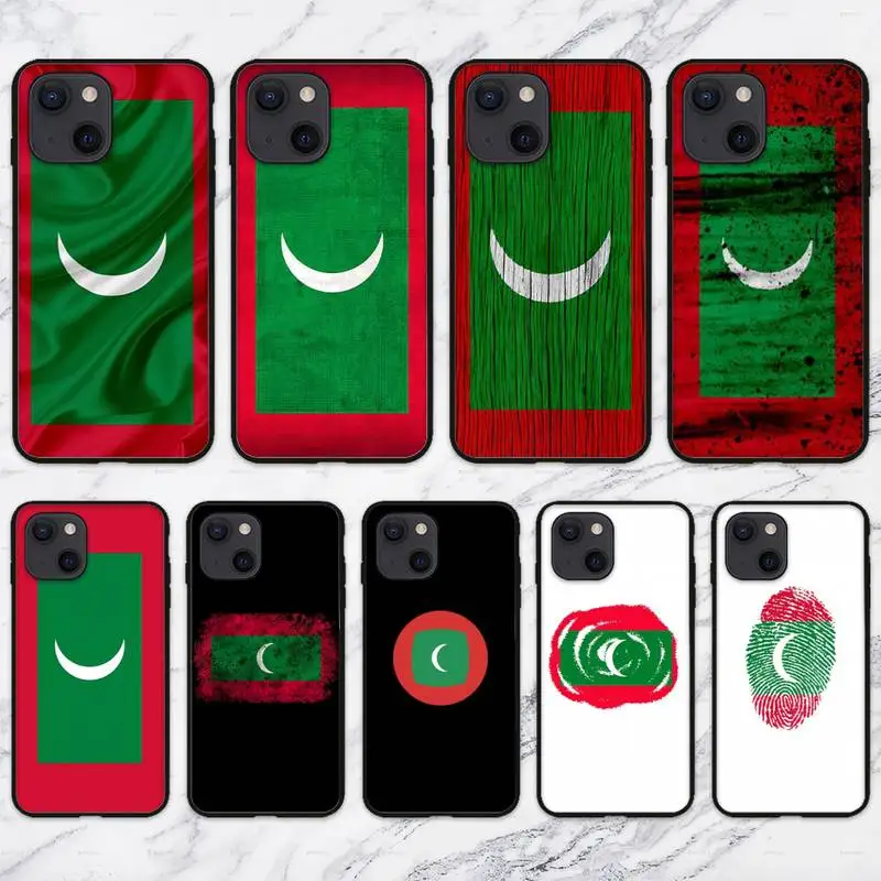 

Чехол для телефона с Мальдивским флагом для iPhone 11 12 Mini 13 14 Pro XS Max X 8 7 6s Plus 5 SE XR