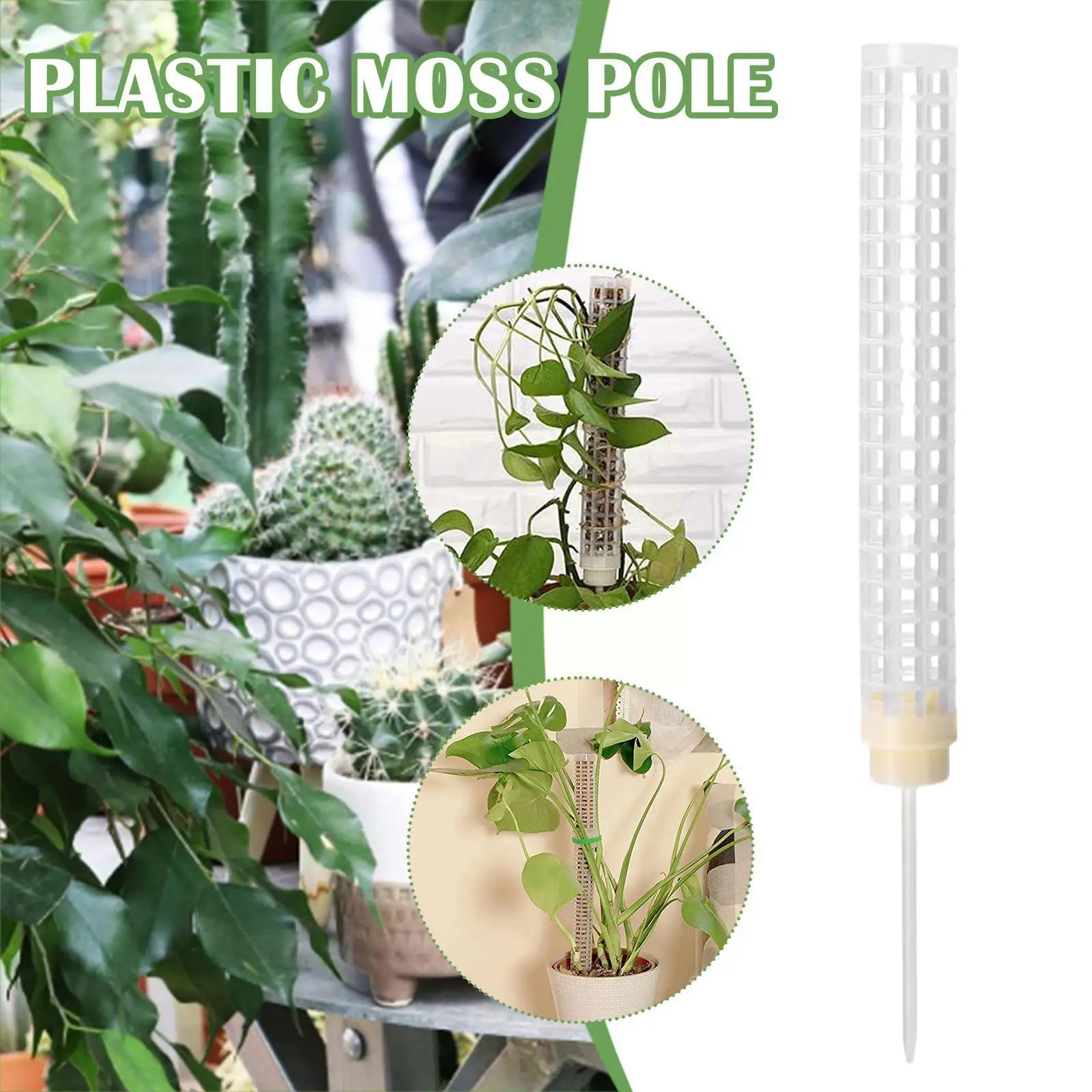 

39CM Plant Climbing Frame Stackable Plant Moss Stick Stick Hollowed Climbing Plants Potted Moss Plastic Design Pole Support E0U2