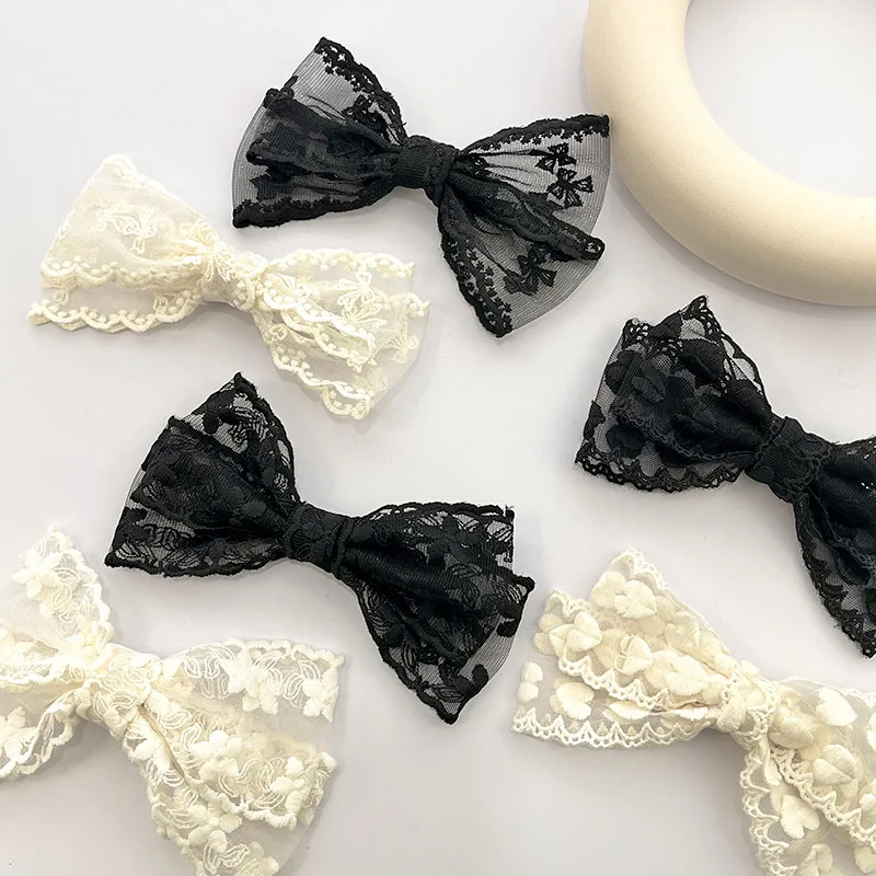 

Duckbill Lace Flower Love Bowknot Hair Clips Sweet Girls Headband Kids Elastic Headwear Hair Accessories For Children Wholesale