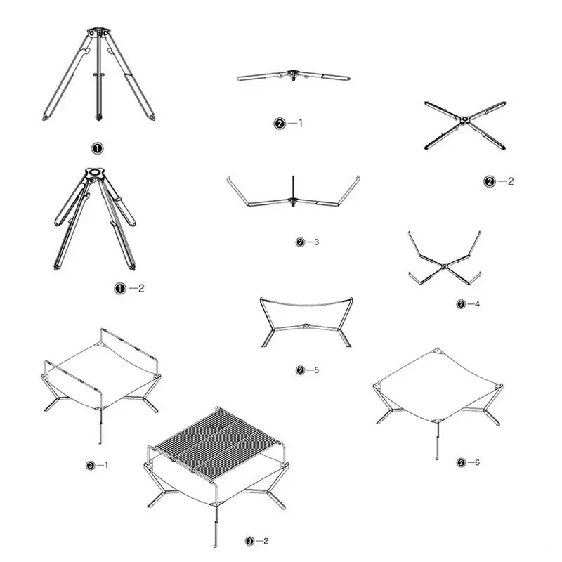 Портативный складной гриль для барбекю из нержавеющей стали кемпинга и рыбалки