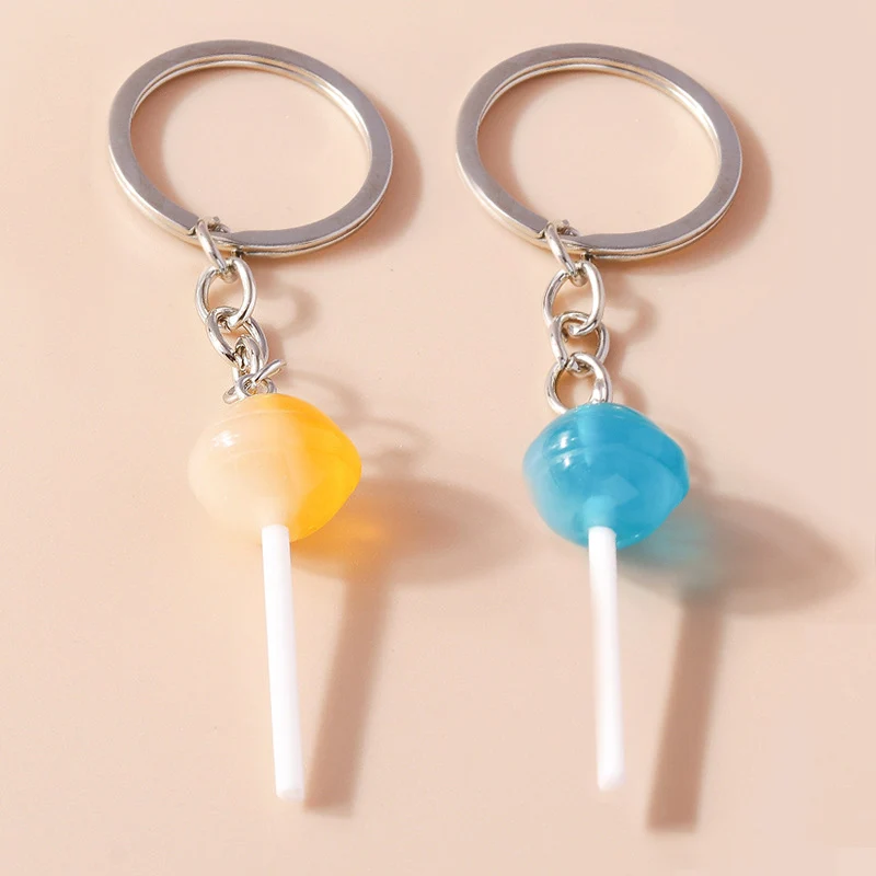 

Cute Resin Sweet Candy Lollipop Keychain for Kids Mini Simulation Food Keyrings DIY Handbag Pendant Keyring Jewelry Accessories