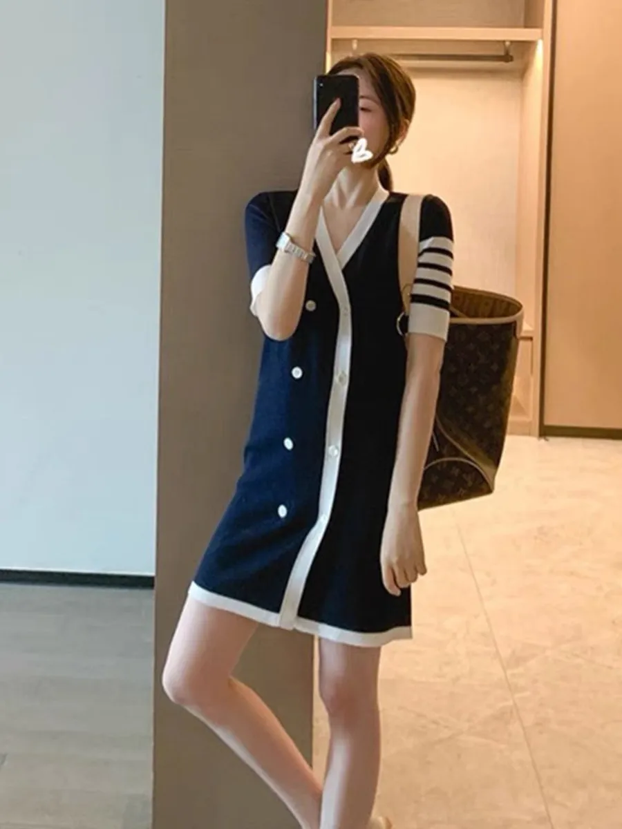 

TB TRAF V-neck Dress Women Summer Dress Short Y2k Women Dress Robe Elegant Dresses Ror Women Elegant Casual Women's Dresses2022