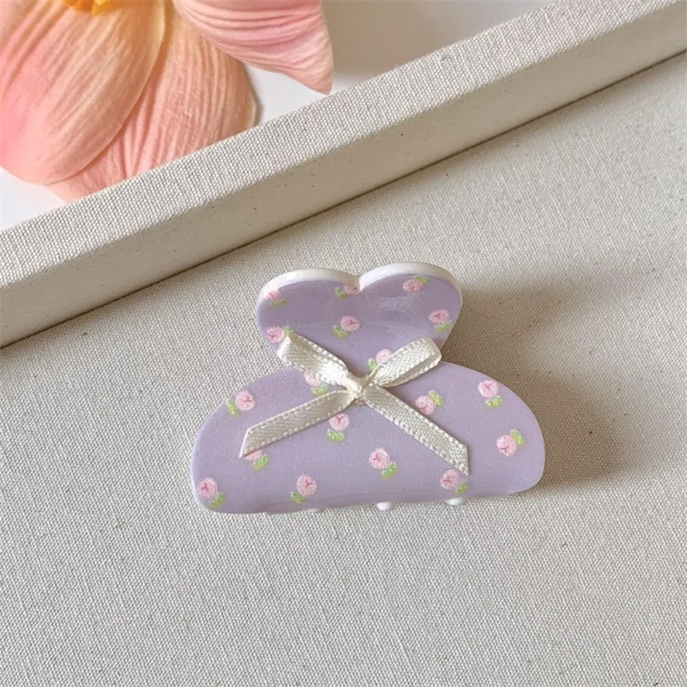 Милый пластиковый бант для волос коготь Y2k лента кошачий зажим цветок головной