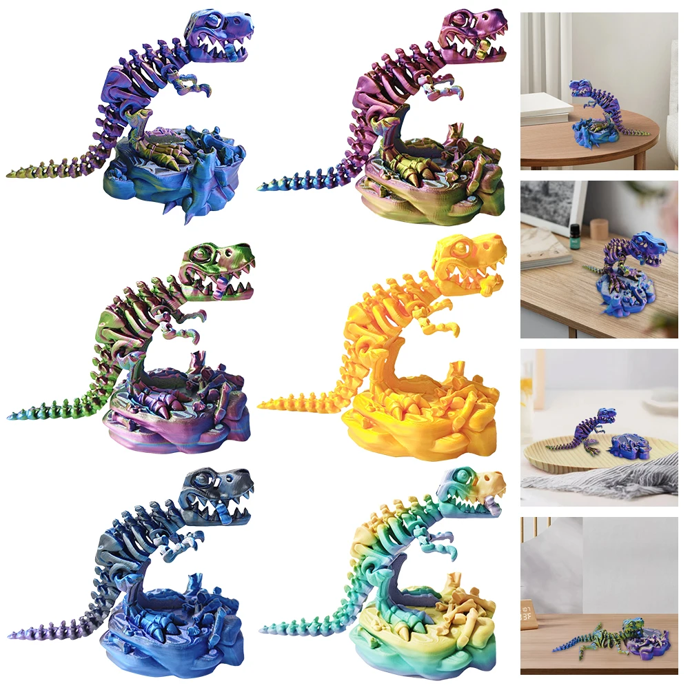 3d Печатная Модель Динозавра T-rex С Гибкими Шарнирами Современный Стиль Украшение