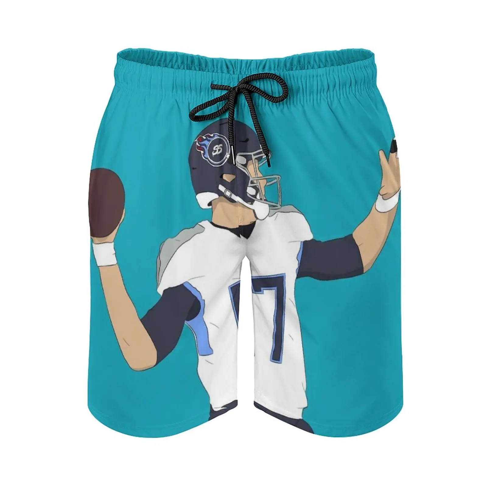 

Savior Print Swim Beach Board Shorts Swimsuit Loose Men's Trunks Breathable Football Sports Touchdown Quarterback Playoffs