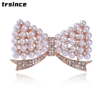 new cute fashion pearl bow brooches small fresh lady temperament all match brooch corsage