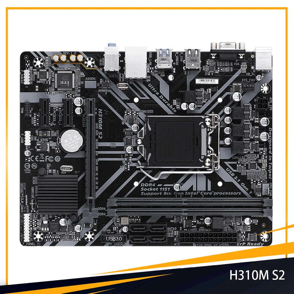 

H310M S2 For Gigabyte LGA1151 H310 2*DDR4 Micro ATX 32GB Support 8/9th Gen CPU 4*SATA 6Gb/s Ports Motherboard High Quality