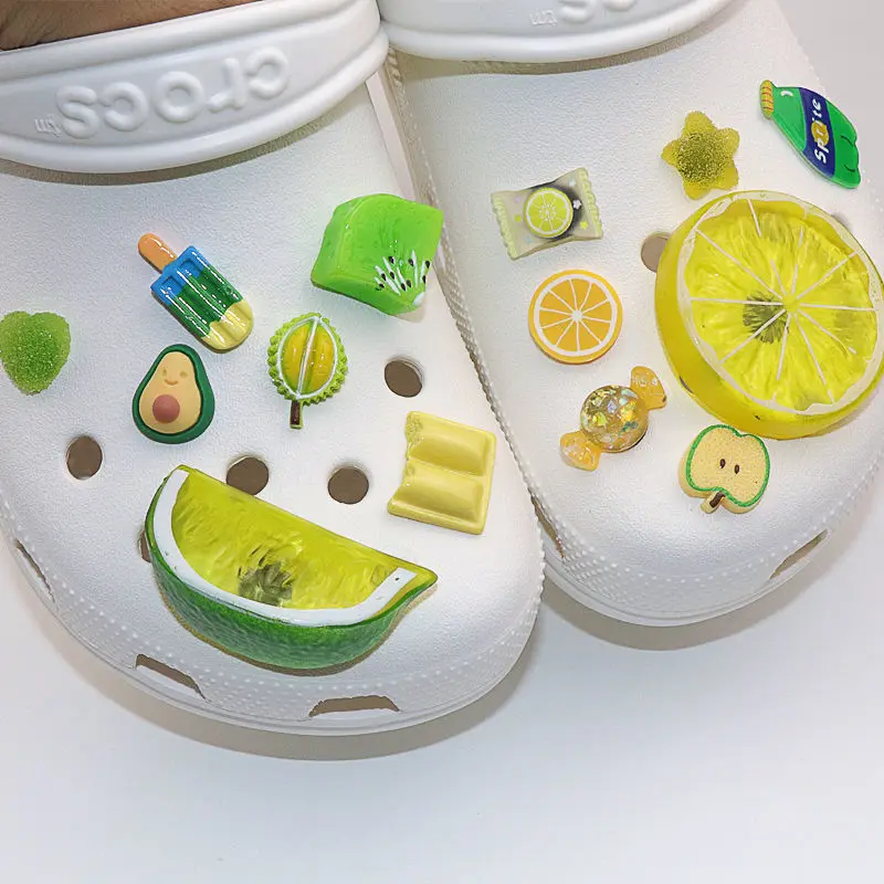 

Summer Fresh Lemon Clogs Shoe Buckle Accessories Croc Charms New Design Shoes Ready To Put on Cute Womens Make Your Croc Unique