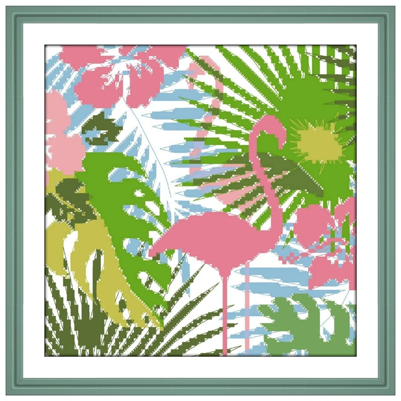 

Flamingo cross stitch kits birds pattern 18ct 14ct 11ct white fabric cotton thread embroidery DIY hand made needlework