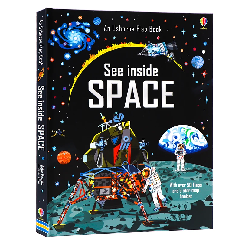 

Space Usborne See Inside Popular Science English Flap Picture Cardboard Books Early Childhood Gift for Kids Reading Montessori