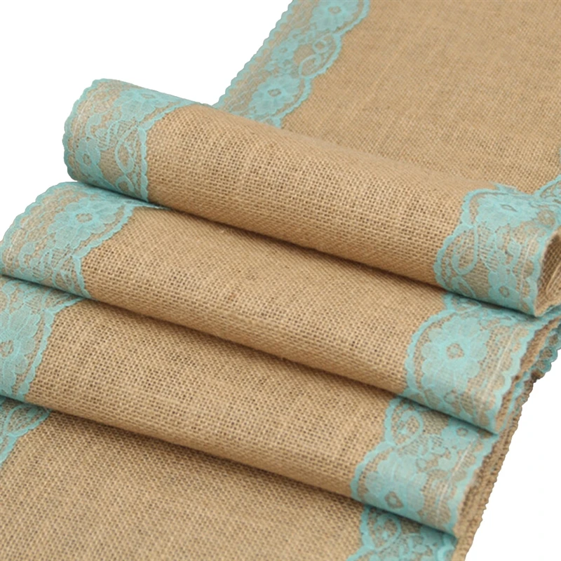 

Vintage Natural Burlap Jute Linen Table Runner Christmas Wedding Champagne Table Runners Dining Room Restaurant Table Gadget
