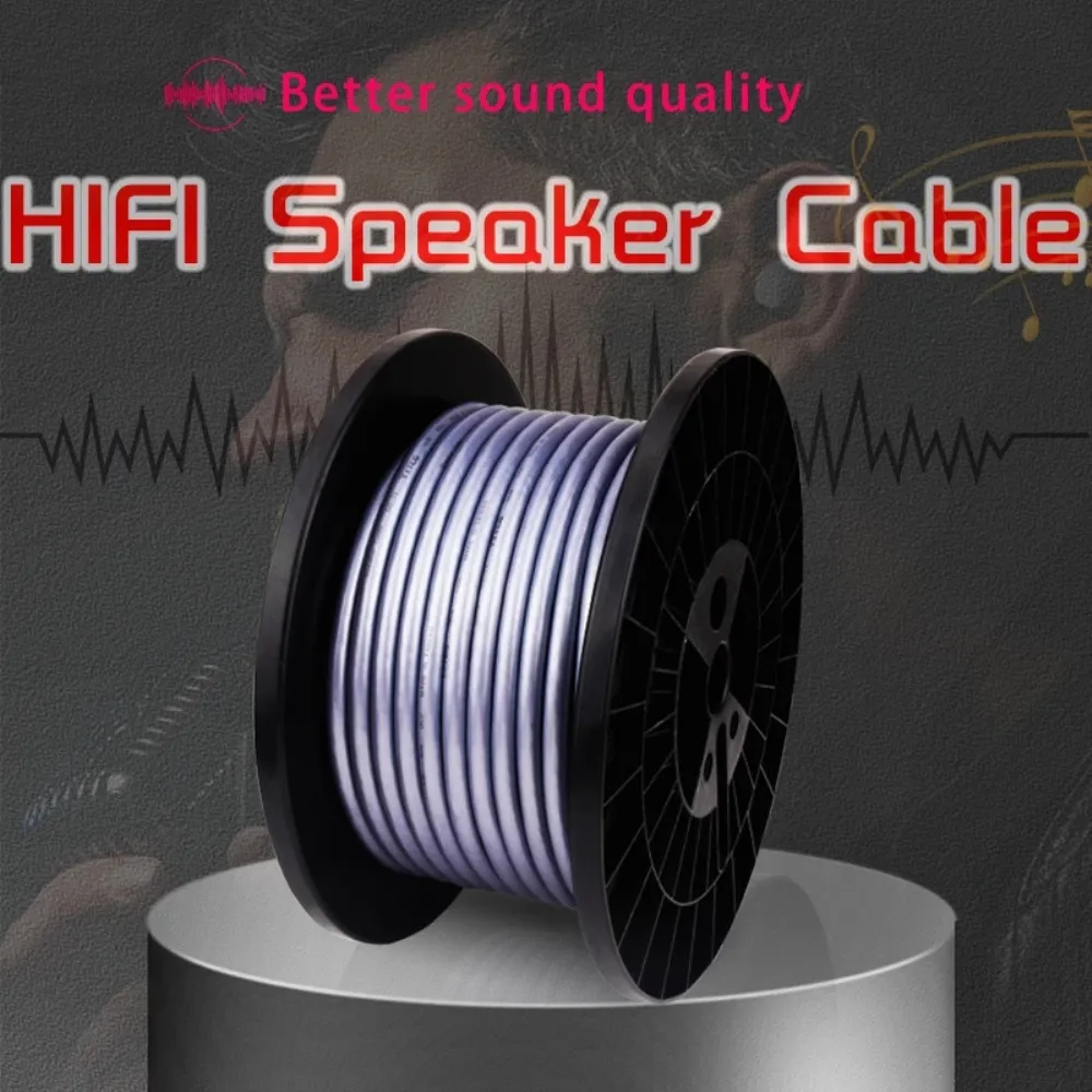 

HIFI Speaker Cable 6N OCC Pure Copper Power Amplifiers Audio Cords Speakers Acoustics For Home DIY Banana Plug Y Spade Plugs