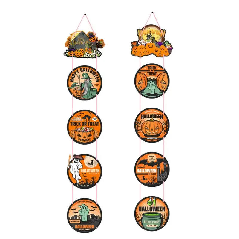 

Halloween Banner Hung Decorations Pumpkin Dwarf Ghost Hung Flags Ornament Tapestry Sign Halloween Party Supplies For Entrance