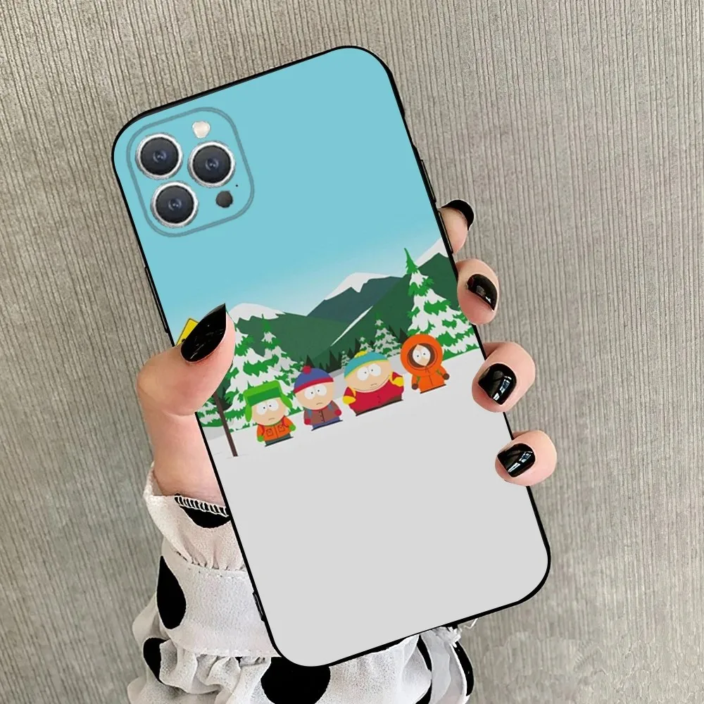 Чехол для телефона Cartoon S-South P-Park iPhone 15 14 13 12 11 Plus Pro Max XS X XR SE Mini 8 7 мягкий силиконовый