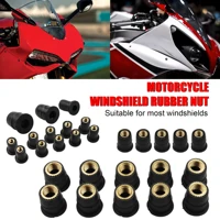 10pcs m4 m5 m6 motorcycle rubber well nuts sun blind windscreen fairing riding accessories fasteners motorcycle decoration