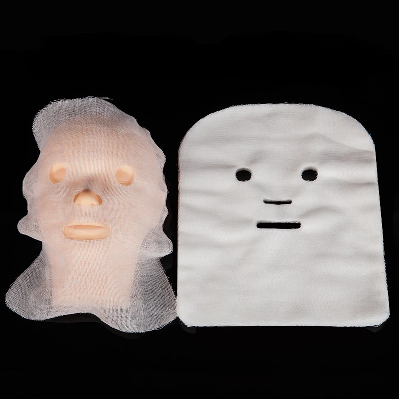 

100PCS Pure Cotton DIY Beauty Mask Salon Disposable Facial Gauze Highly Water Absorption Non-Irritating Face Gauze Mask Soft