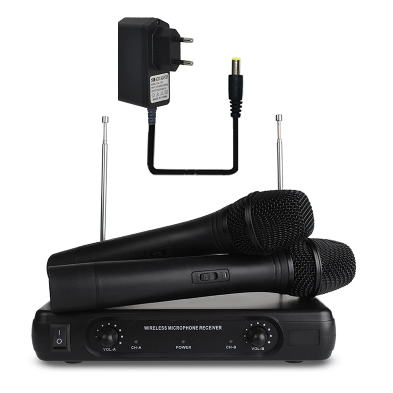 

H7JA Wireless Microphone System VHF Wireless Microphone Set for Home Karaoke,Party Singing, Meeting, Church VHF Dynamic Mic