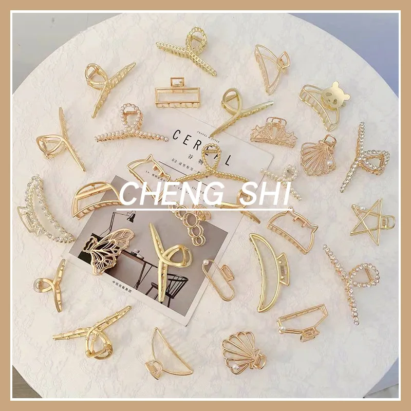 

Fashion Gold Color Hollow Love Hair Clips Metal Hair Claw Cross Headband Hairpin Hair Clip for Girls Hair Accessories