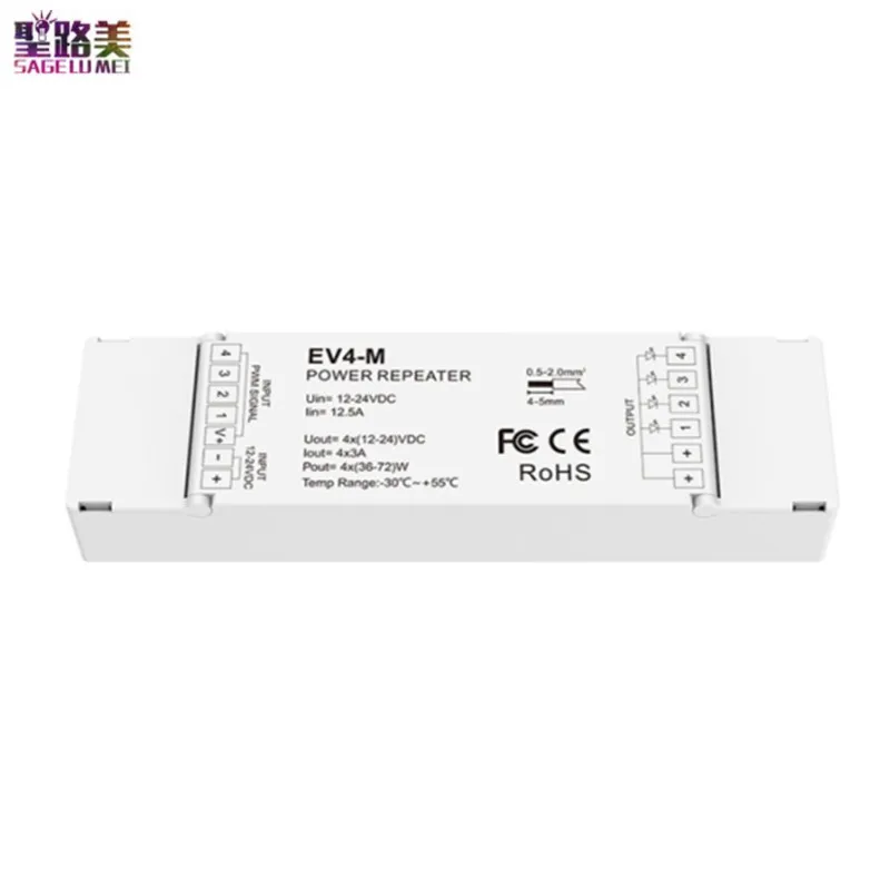 

Ретранслятор яркости, 4 канала, светодиодный ретранслятор яркости CV, применяется к одноцветной двухцветной светодиодной ленте или модулю RGB RGBW