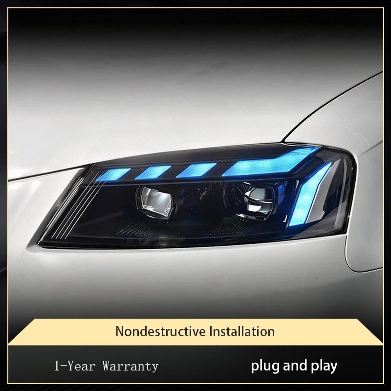 Фото Пара модифицированных автомобильных фар для Audi A3 2008-2012, передние светодиодные фары DRL, аксессуары для установки Plug and Play №5