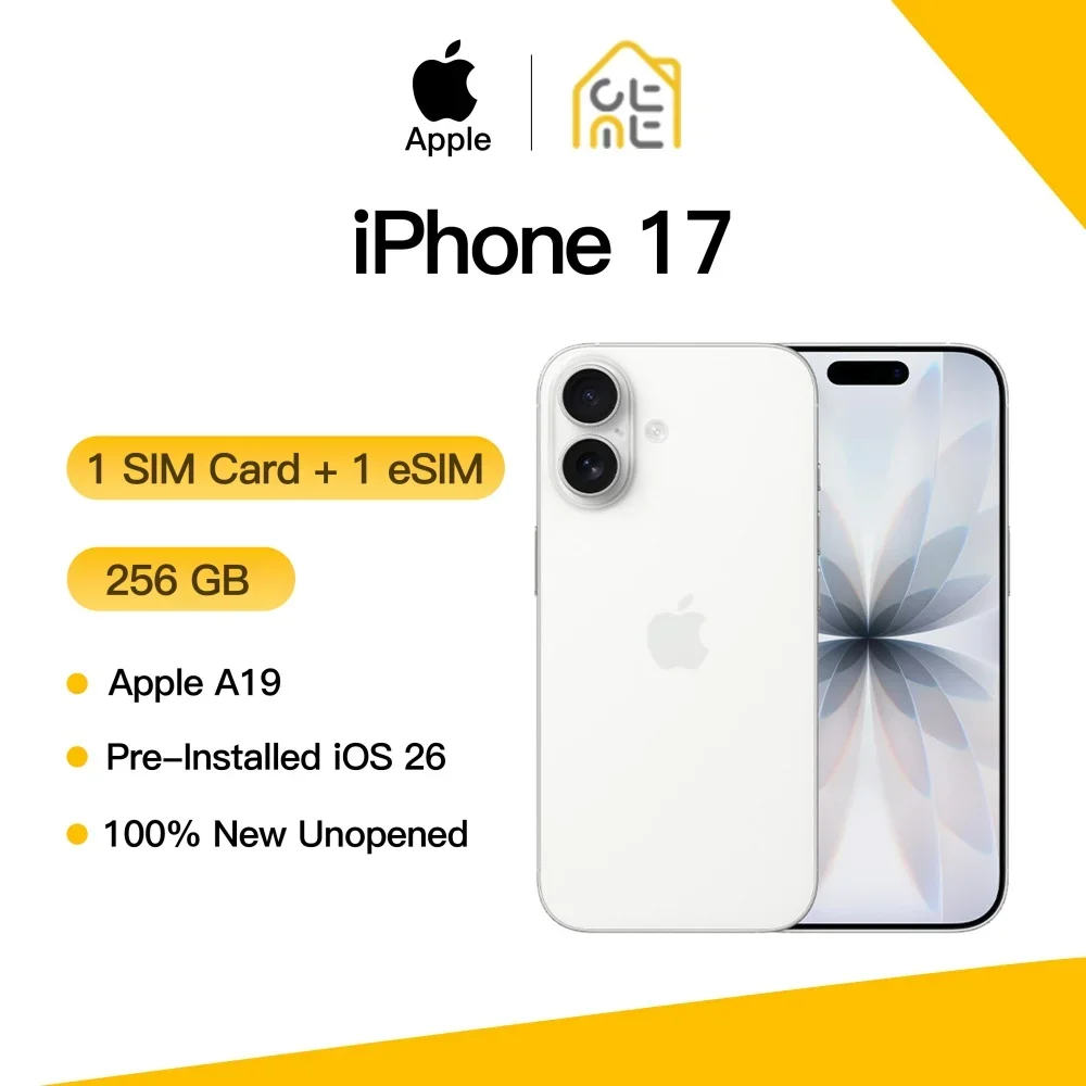 Фото Новый оригинальный Apple iPhone 17, 256 ГБ, OLED-экран 6,3 дюйма, процессор A19, 8 ГБ ОЗУ, двойные камеры 48 МП, быстрая зарядка, IP68, iOS 26, поддержка 5G №2
