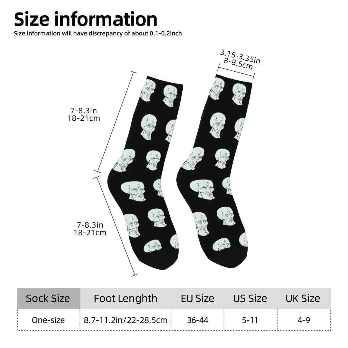Autumn Winter Crazy Design Women Men Handsome Squidward Tentacles Meme Socks Non-slip Basketball