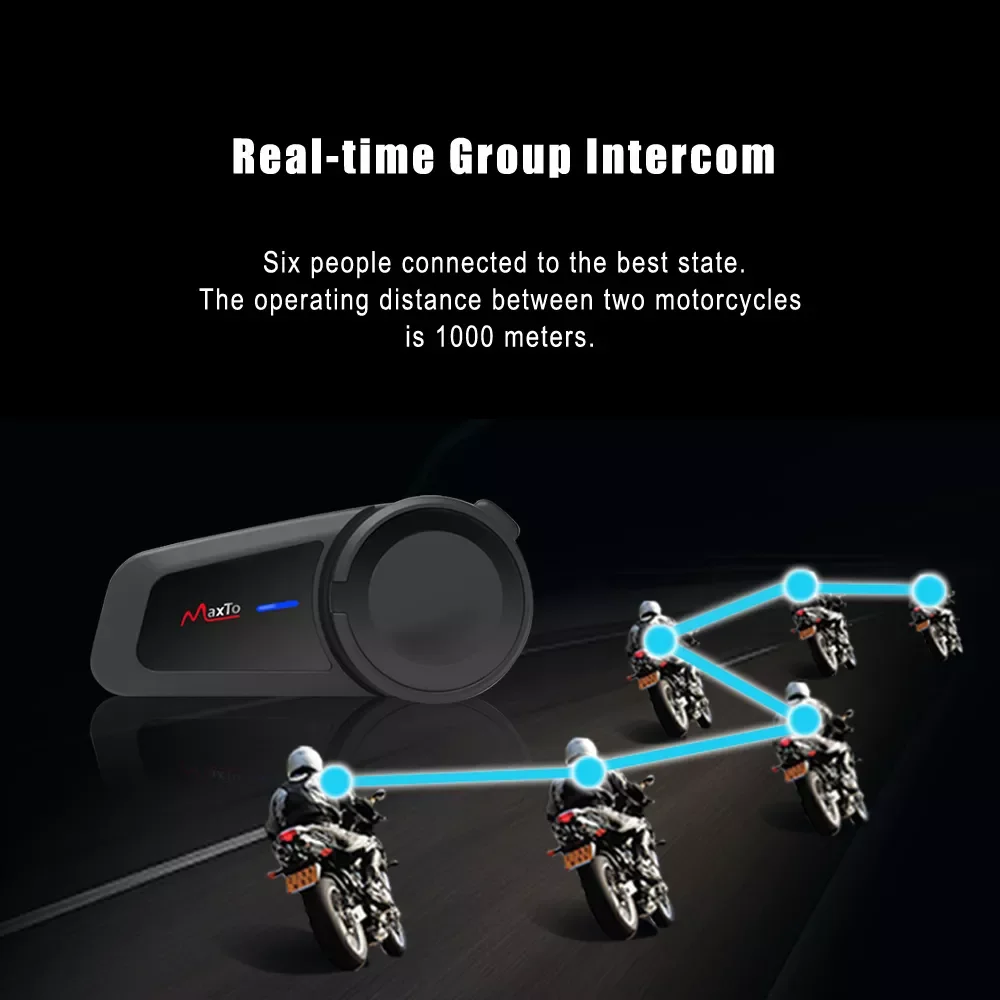 

M2 Bluetooth Intercom Motorcycle Helmet 6 Riders Bluetooth 5.0 FM radio intercomunicador moto Compatibility Any Headphone