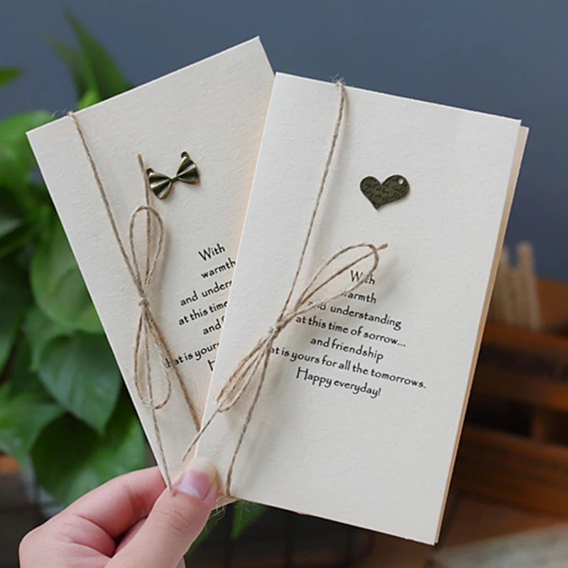 

Retro Metal Birthday Greeting Message Card Creative Teachers' Day With Envelope Hemp rope Message Board Mother's Day