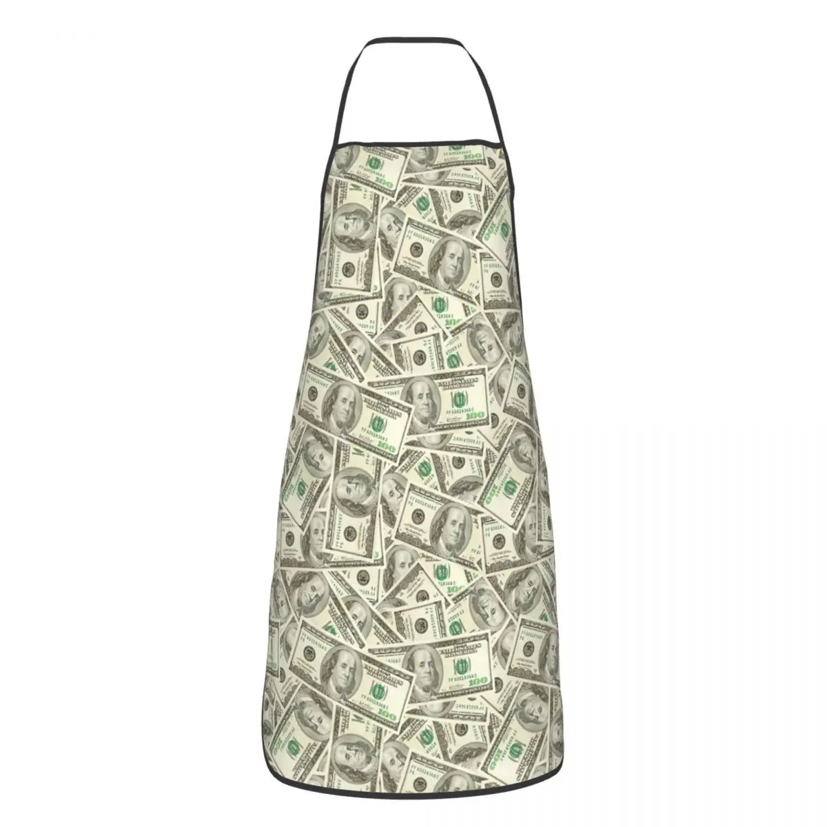 

US Dollar Banknotes Apron for Women Men Money Pattern Adult Unisex Kitchen Chef Bib Tablier Cuisine Cooking Baking Painting