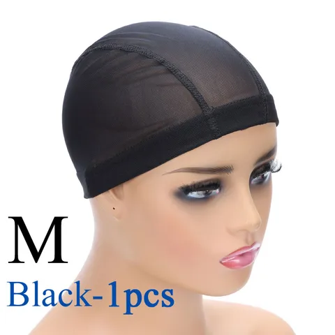 Женская крышка, купольная шляпа из спандекса, плетеная сетка, S/M/L, черная крышка для парика, сетка для волос, крышка для парика маленького, среднего и большого размера, для изготовления париков