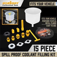 15pcs coolant filling kit vhicle plastic filling funnel spout pour oil tool spill proof car accessories 222020