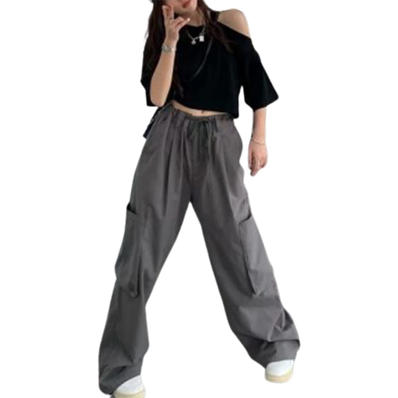 

Брюки-карго для взрослых на завязках с высокой талией и карманами