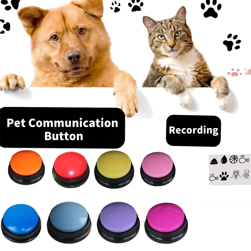 Recordable Talking Button Interactive Kids Pets Communication Buttons Party Noise Makers Dog Training Answer Buzzer 30 Second Re