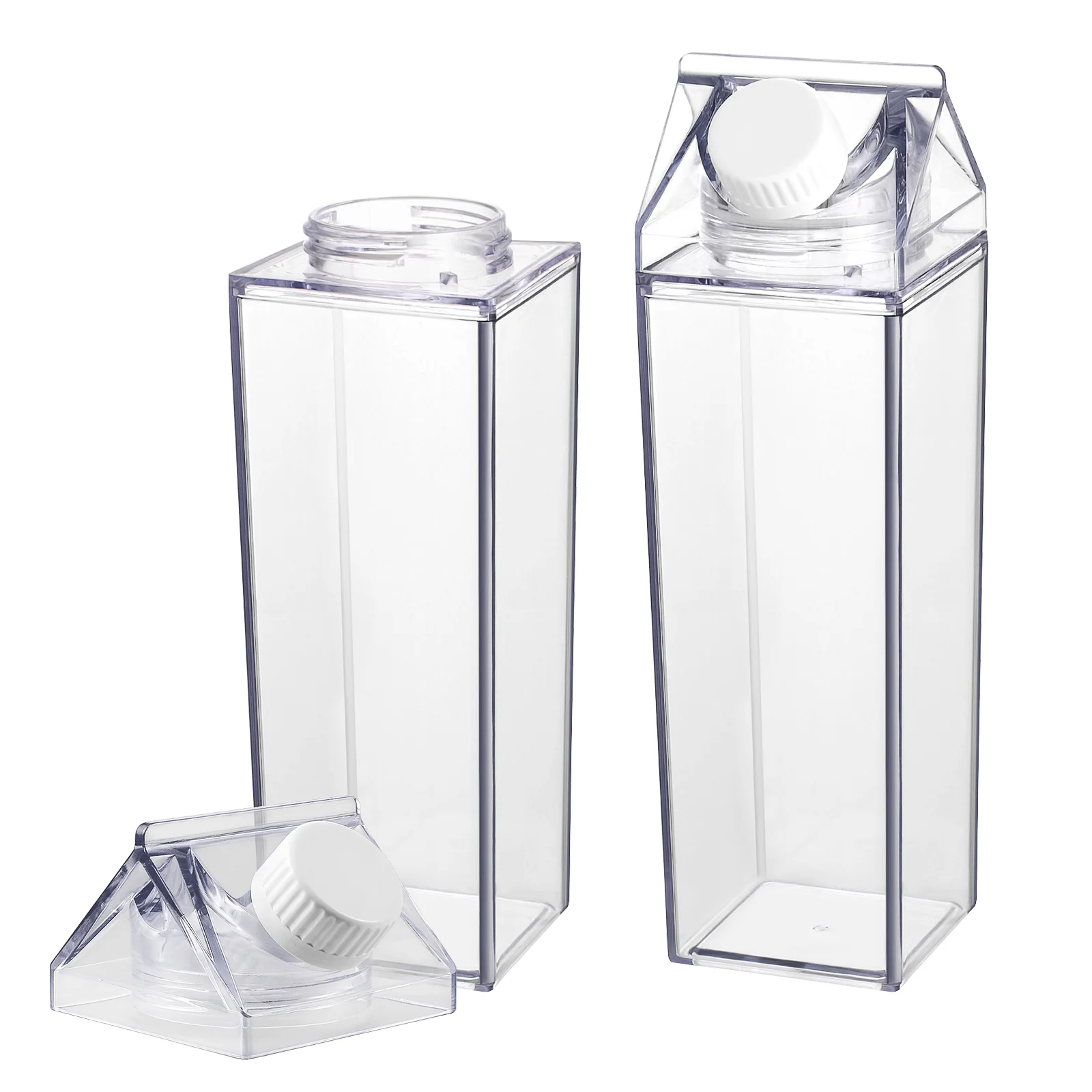 

2pcs Water Bottles Transparent 500ML Container Bottles for Home Outdoor