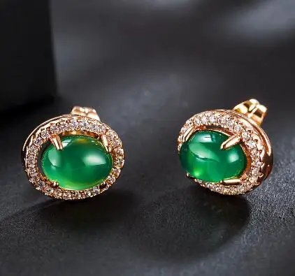

AAA Natural Natural Chalcedony earrings Crystal zircon jewelry