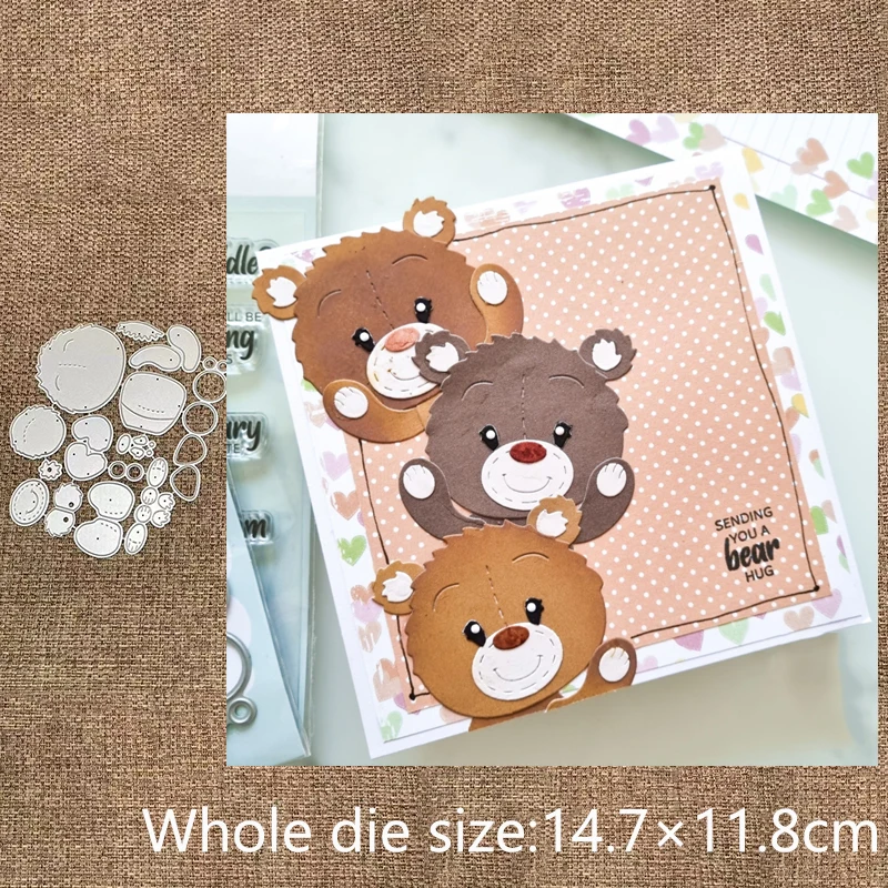 Новый дизайн металлический трафарет для рукоделия пресс-формы милый медведь