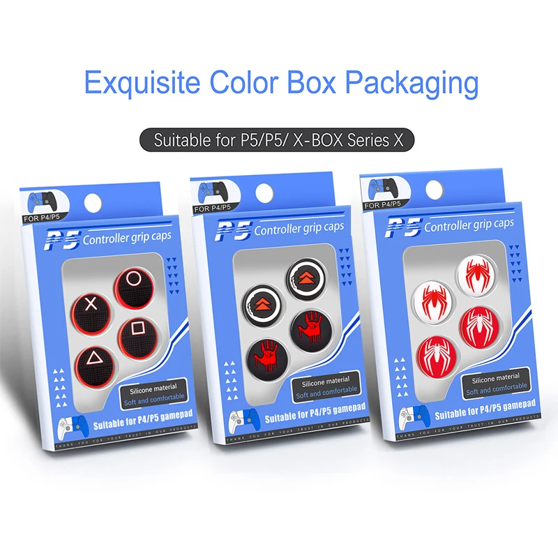 

4PCS Thumb Stick Grips Caps for PS5/PS4/XBOX Controller Rocker Protection Cap Silicone Waterproof Material Controller Button Cap