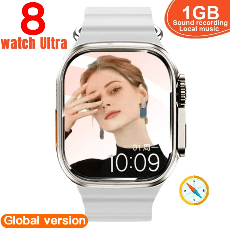 

Watch Ultra Series 8 Always-on Display Smart Watches Men 2.02" Compass 1GB ROM Local Music Playback Smartwatch For Apple Watch