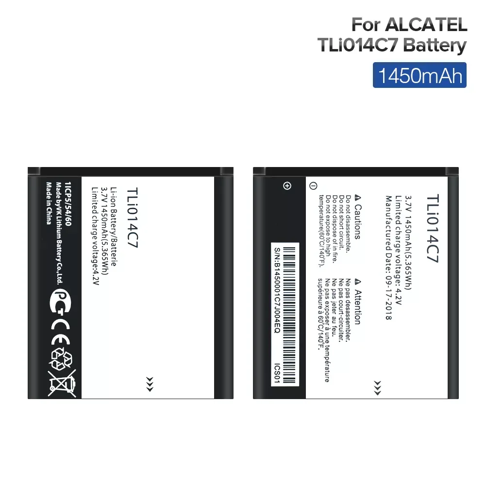 

NEW IN TLi014C7 1450mah 3.7v for Alcatel onetouch Pixi First 4024D 4.0" TLi014C7 1ICP5/54/60 Smartphone batteries