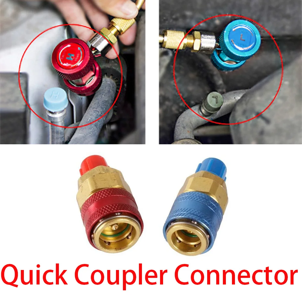 

1 пара H/L Freon AC манометр соединитель кондиционера хладагент R134A автомобильный быстрый соединитель профессиональный
