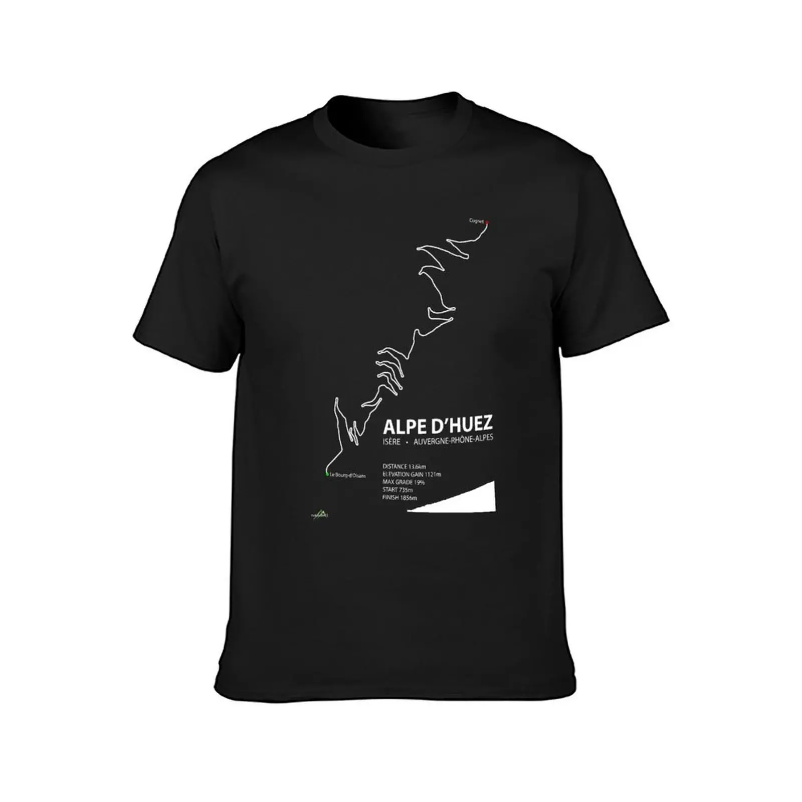 Мужская футболка Alpe d'Huez овернин-Rh? Не-Альпы Франция с принтом в виде карты
