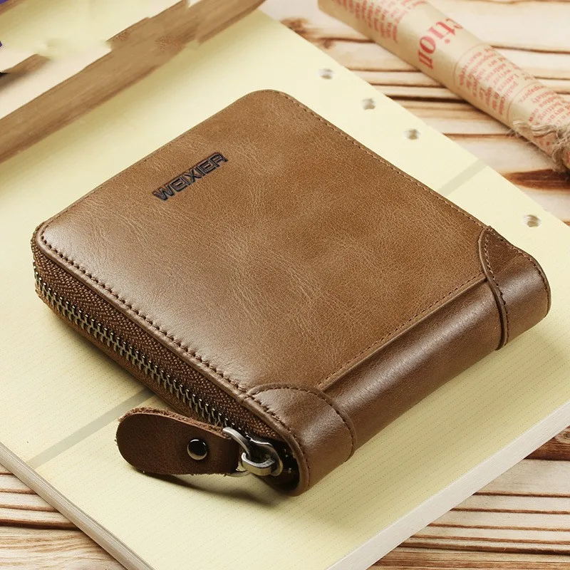 

New Men's Short Wallet Popular Zipper Multi Card Large Capacity Handbag