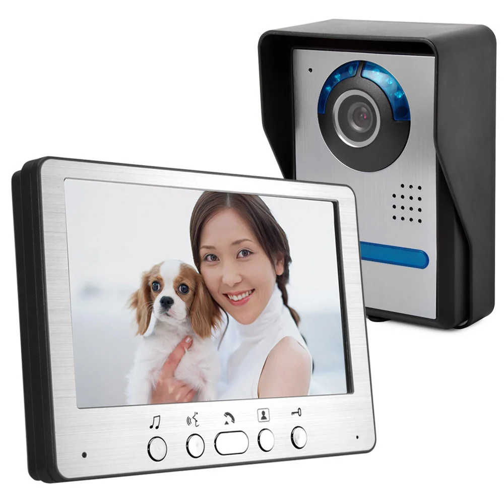 

Yobang Security 7" Hands-free Videophone With Door Camera Home Office Door Intercom Smart Video Door bell phone Free shipping