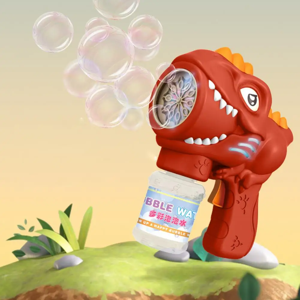 

Electric Bubble Machine Dinosaur Bubble Machine Fun Outdoor Toy with Lights Birthday Gift for Kids Boys Girls
