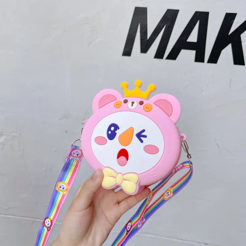 

Cartoon Snowman Baby Girls Small Shoulder Bag Cute Silica Gel Baby Kids Crossbody Bags Portable Children Coin Purse Handbags